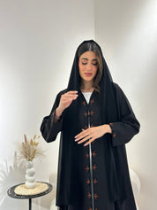C 1017 Black Beaded Abaya