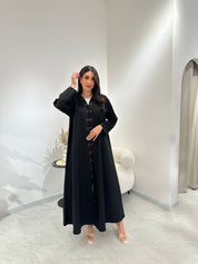 C 1017 Black Beaded Abaya