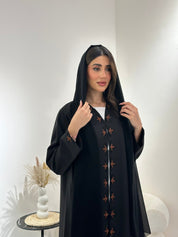 C 1017 Black Beaded Abaya