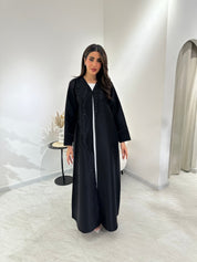 C 1018 Black Beaded Abaya