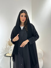 C 1018 Black Beaded Abaya