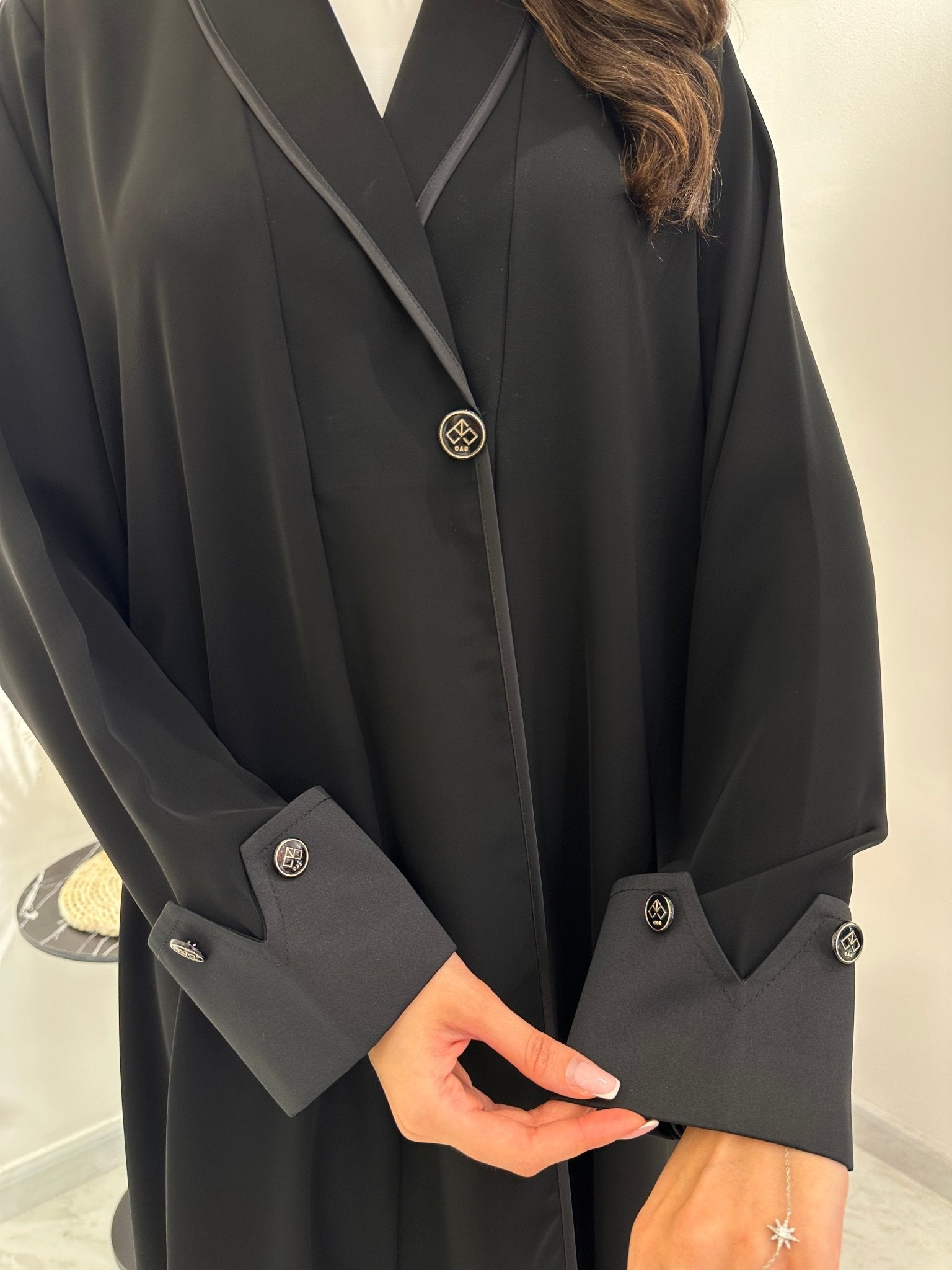 C 1020 Black Coat Abaya