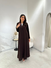 C 1027 Brown Beaded Abaya