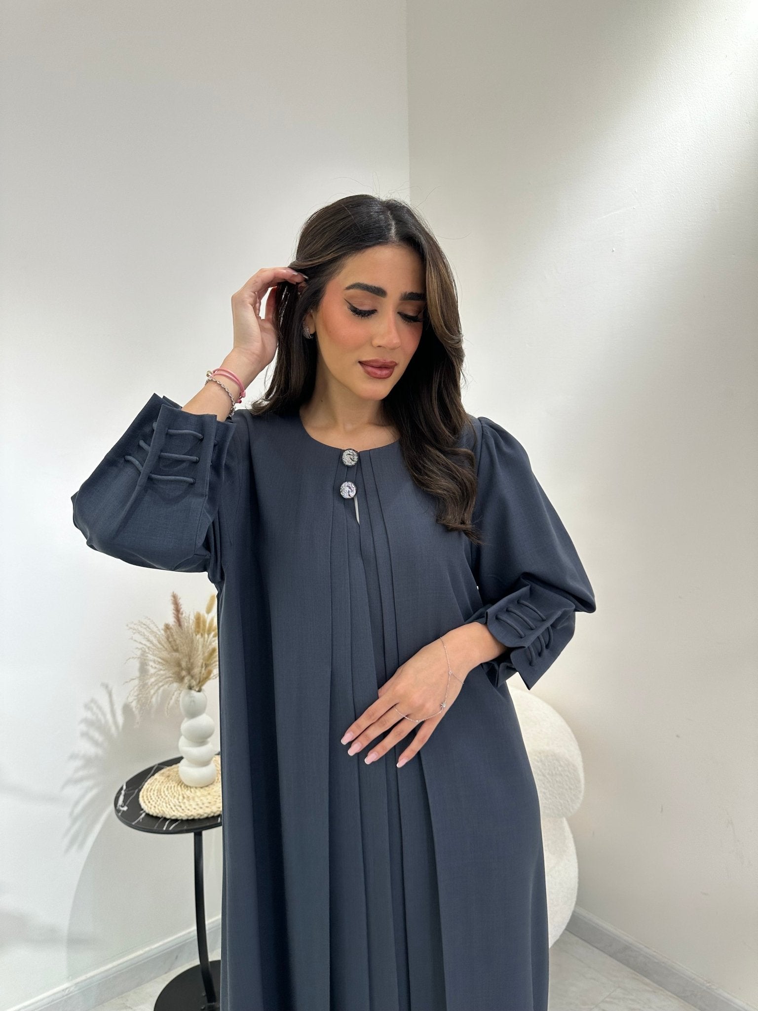 C 1029 Grey Abaya