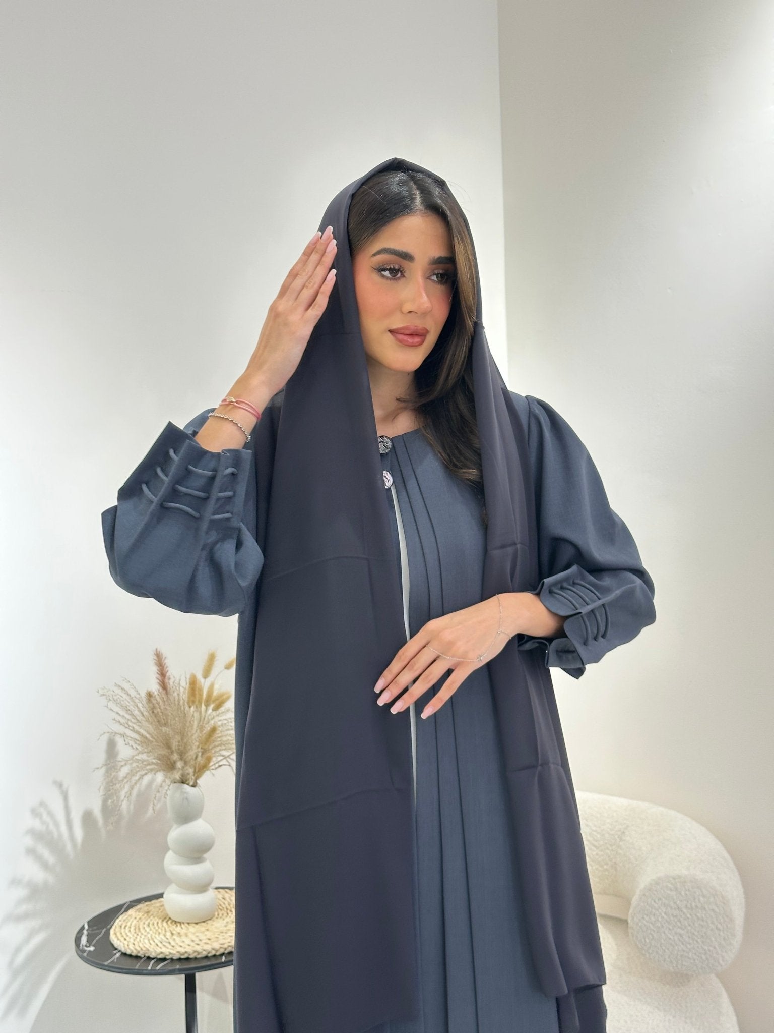 C 1029 Grey Abaya