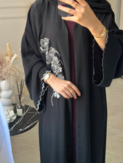 C 1030 Black Embroidered Abaya