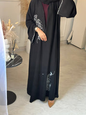 C 1030 Black Embroidered Abaya