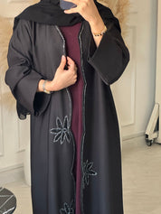 C 1032 Black Beaded Abaya