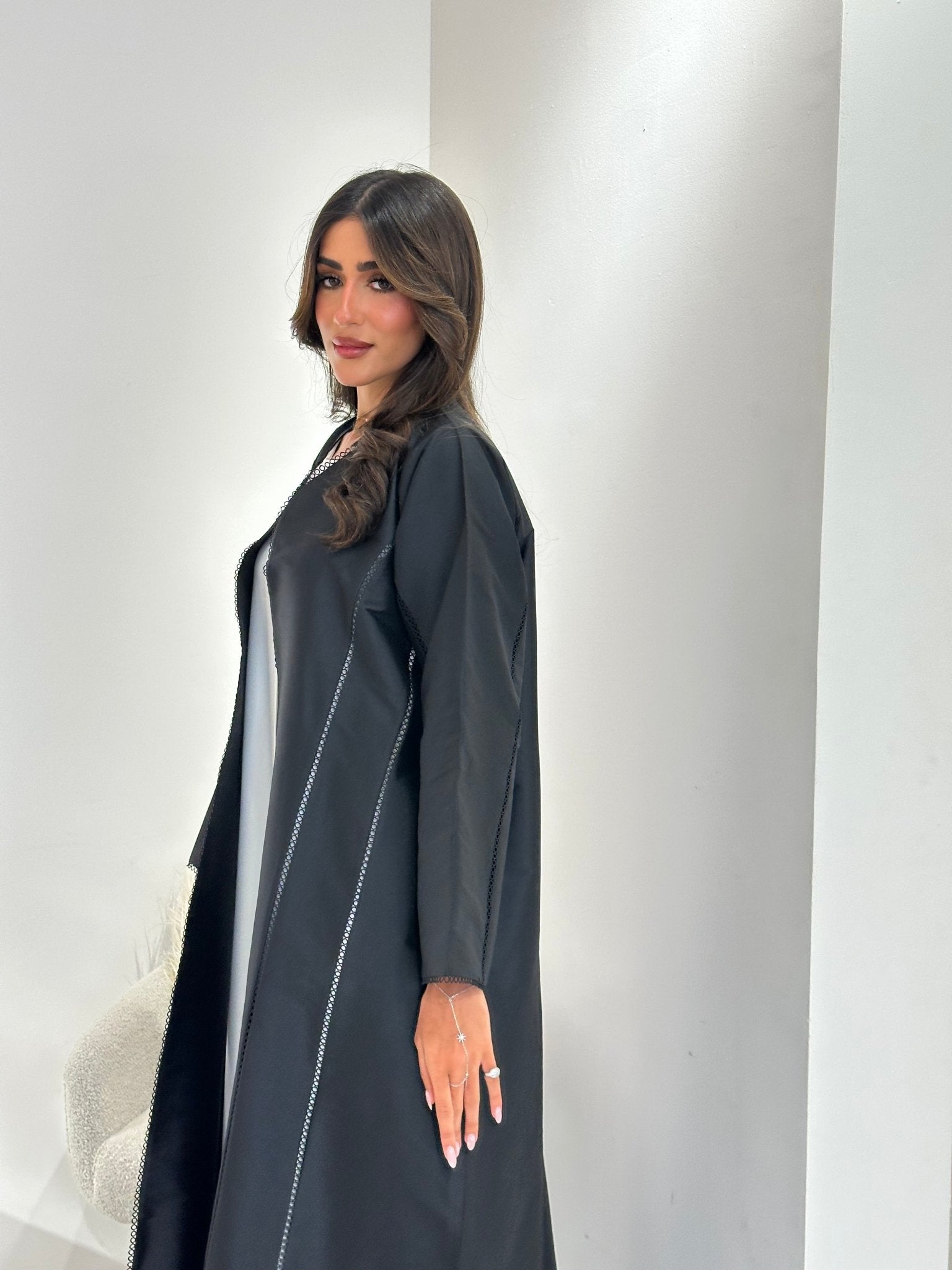 C 1034 Black Lace Abaya