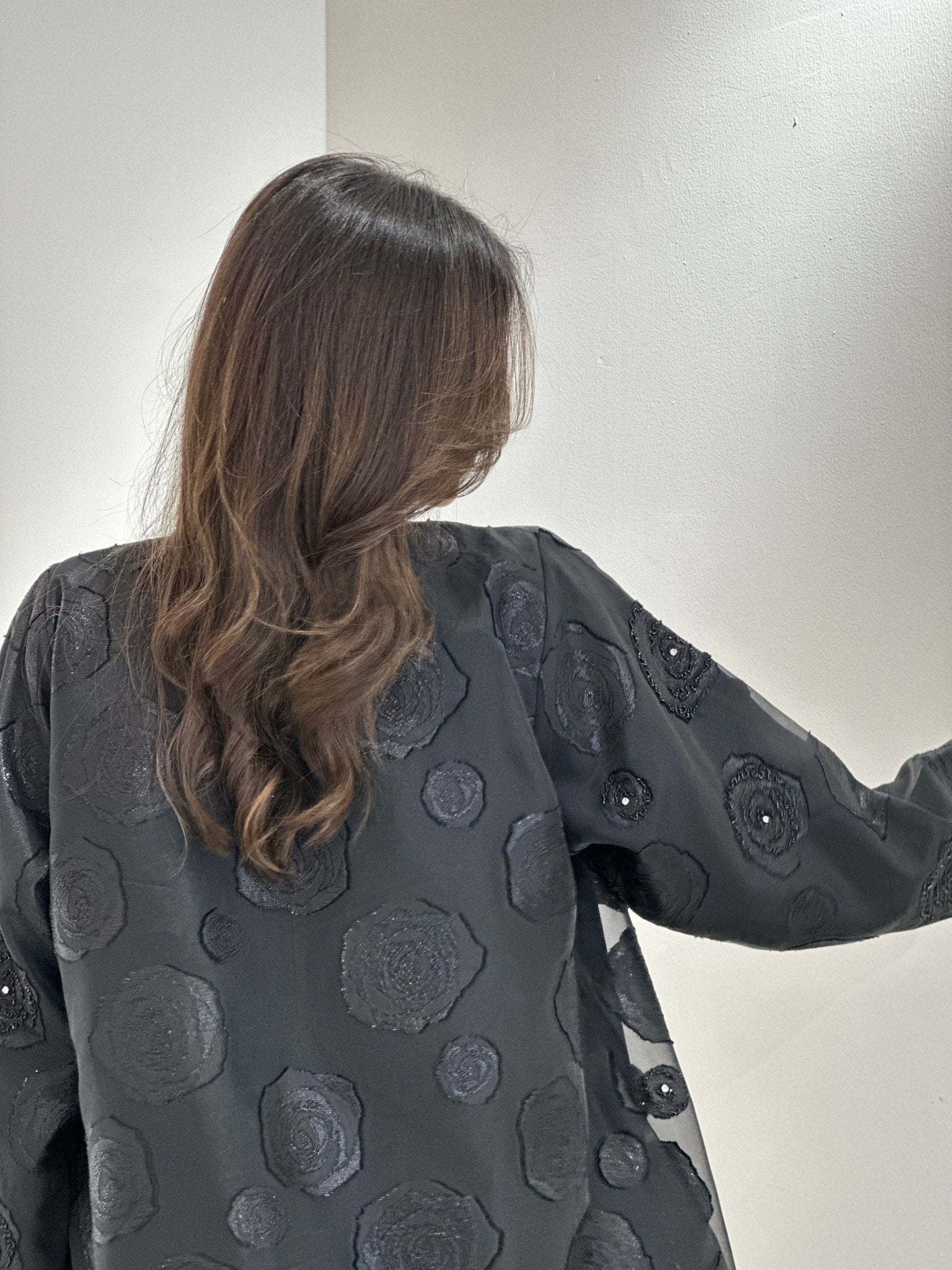 C 1035 Black Beaded Abaya