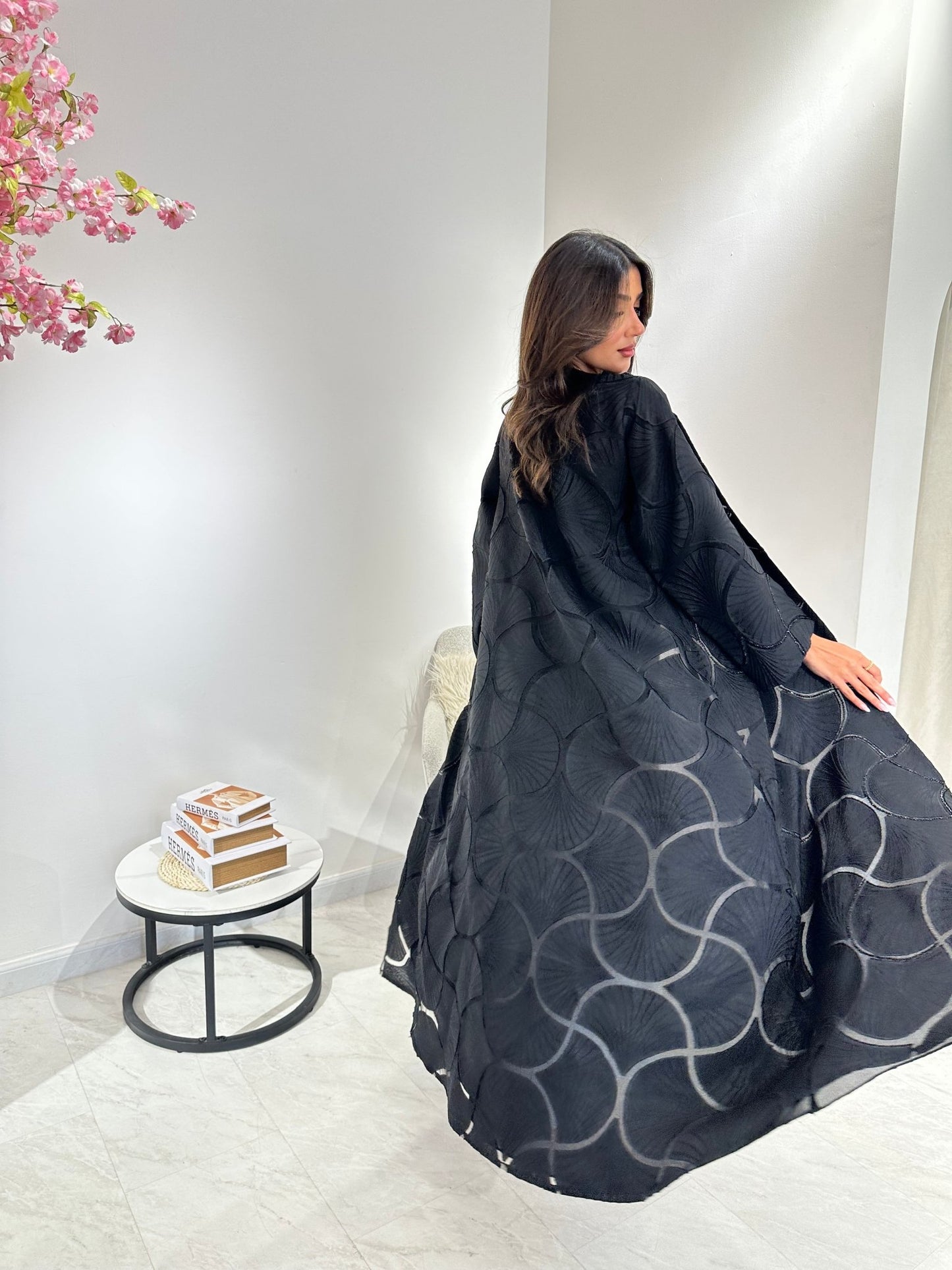 C 1036 Black Beaded Abaya