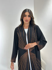 C 1038 Black Beaded Abaya