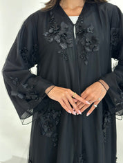 C 1041 Black Dantel Abaya