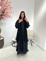 C 1041 Black Dantel Abaya
