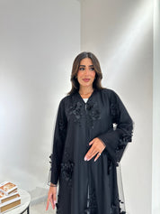 C 1041 Black Dantel Abaya