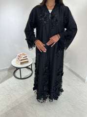 C 1041 Black Dantel Abaya