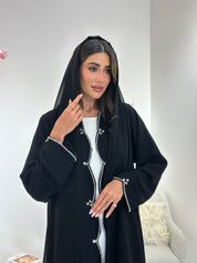 C 1042 Black Beaded Abaya