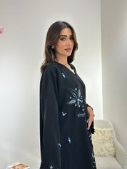C 1044 Black Embroidered Abaya