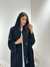 C 1044 Black Embroidered Abaya