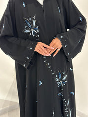 C 1044 Black Embroidered Abaya