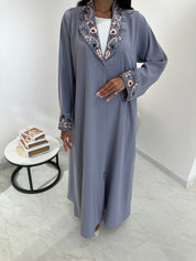 C 1046 Grey Coat Abaya