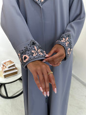 C 1046 Grey Coat Abaya
