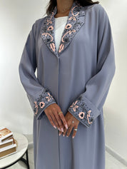 C 1046 Grey Coat Abaya