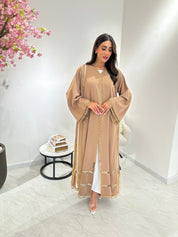 C 1047 Mustard Lace Abaya