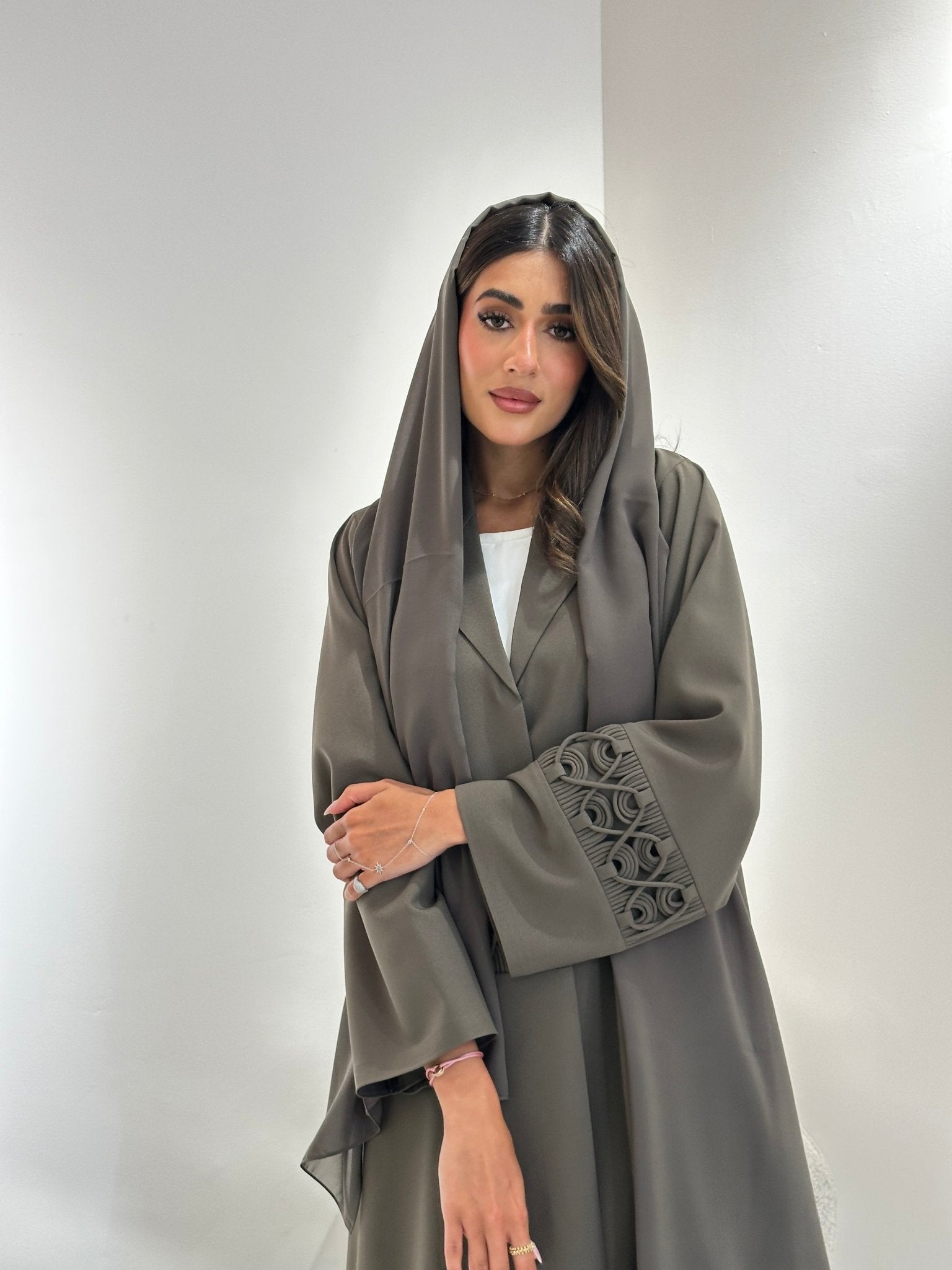 C 1048 Olive Coat Abaya