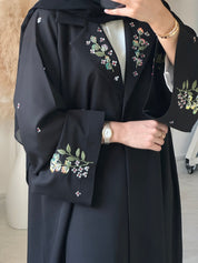 C 1054 Black Embroidered Abaya