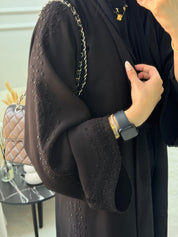 C 1057 Black Beaded Abaya