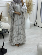 C 1063 - 01 Light Grey Printed Abaya