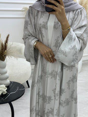C 1063 - 01 Light Grey Printed Abaya