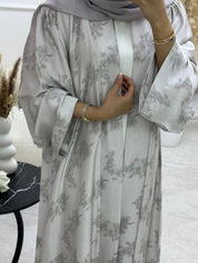 C 1063 - 01 Light Grey Printed Abaya