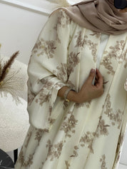 C 1063 - 02 Beige Printed Abaya