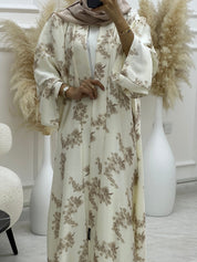 C 1063 - 02 Beige Printed Abaya