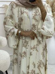 C 1063 - 02 Beige Printed Abaya