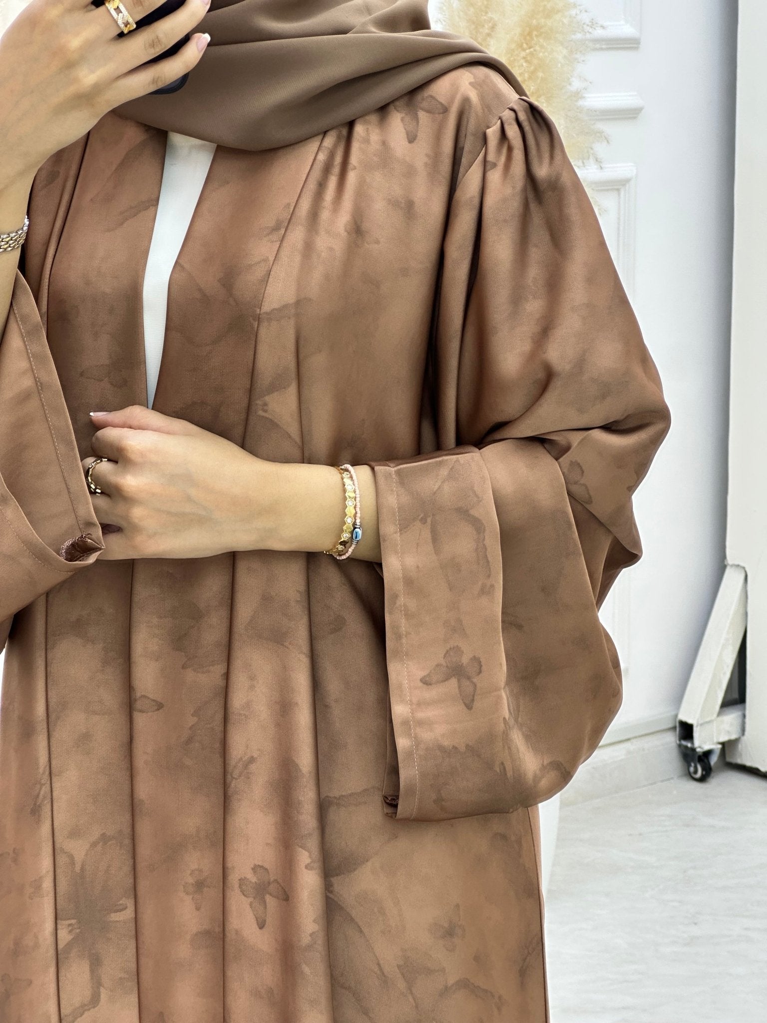C 1064 - 01 Burnt Orange Printed Abaya