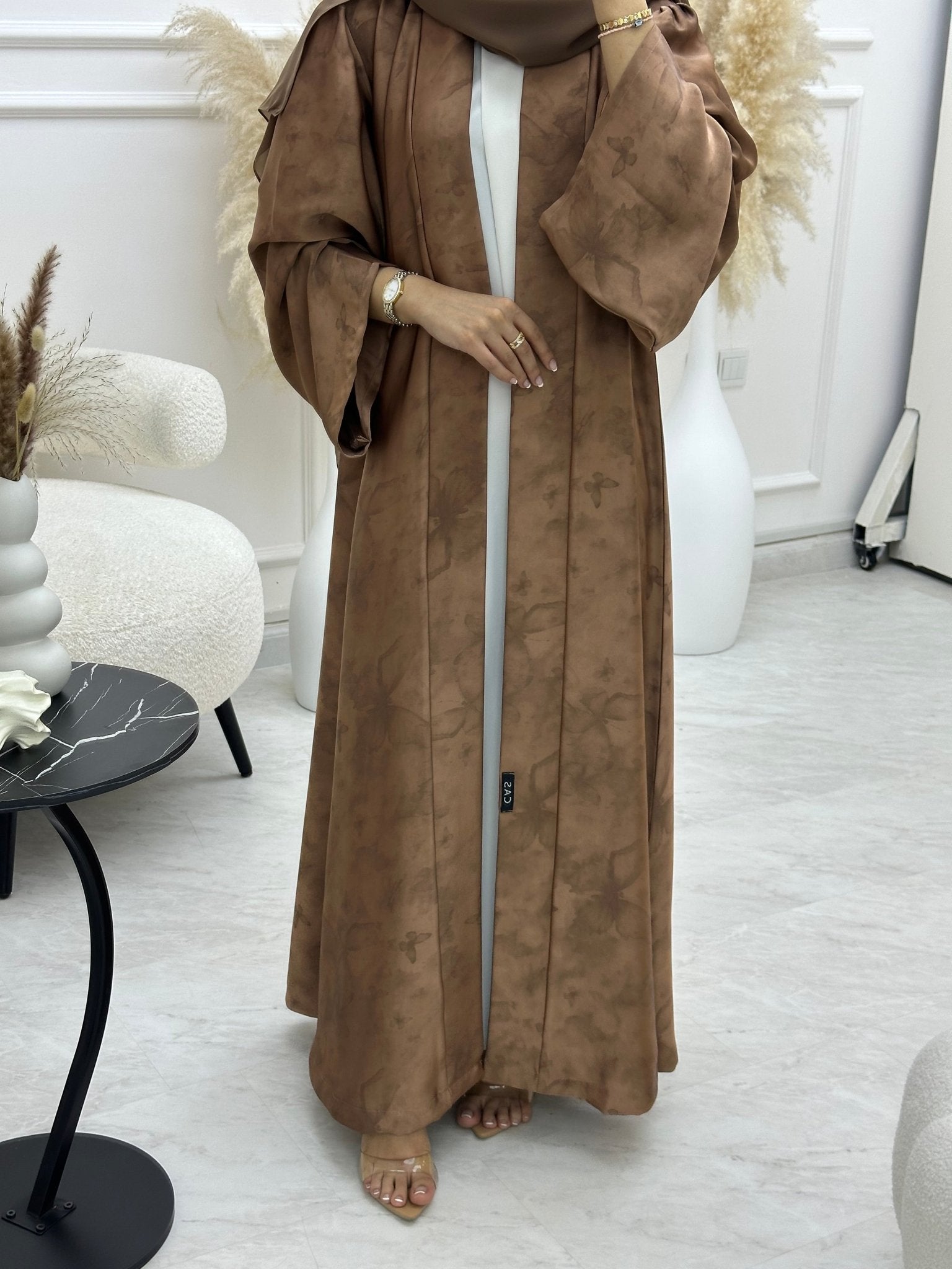 C 1064 - 01 Burnt Orange Printed Abaya