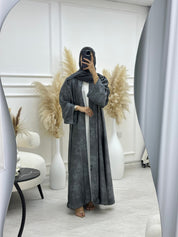 C 1064 - 02 Grey Printed Abaya