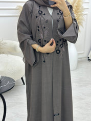 C 1068 Brown Beaded Abaya