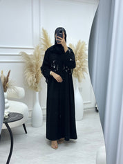 C 1069 Black Beaded Abaya