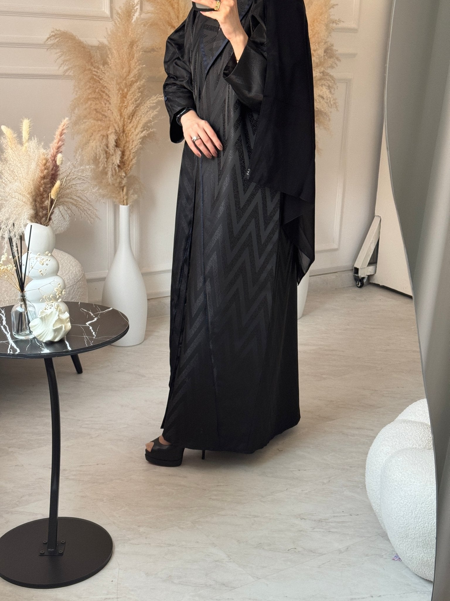 C 1072 Black Coat Abaya