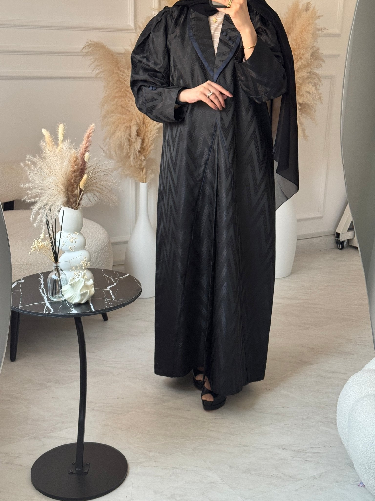 C 1072 Black Coat Abaya
