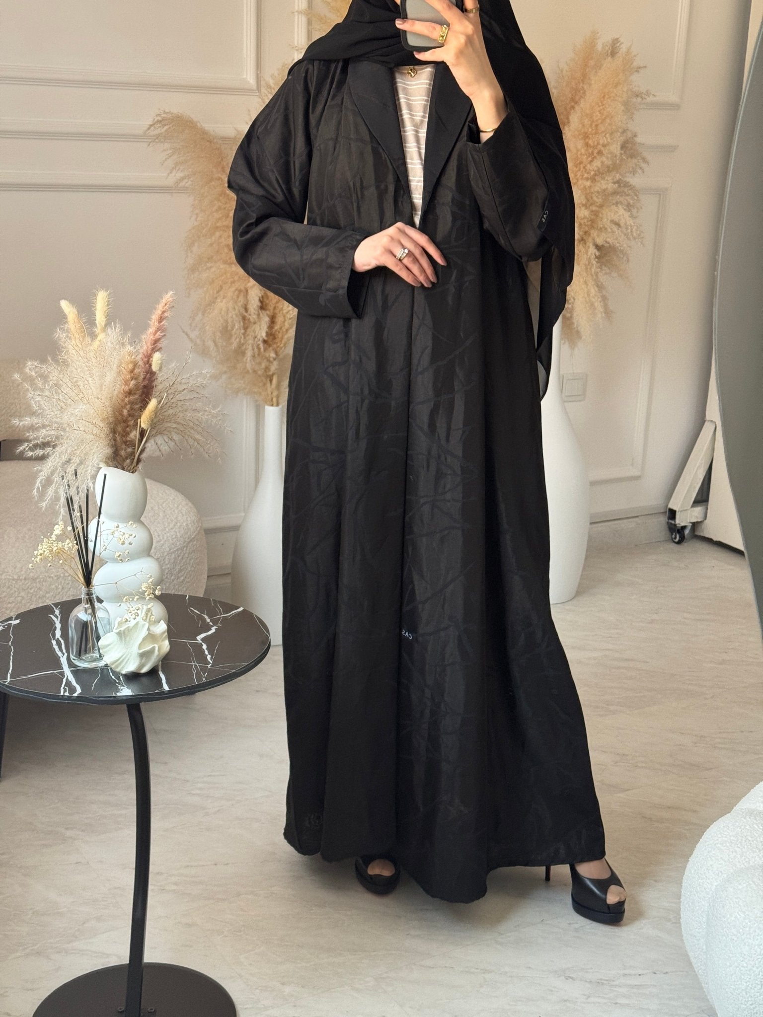 C 1073 Black Coat Abaya