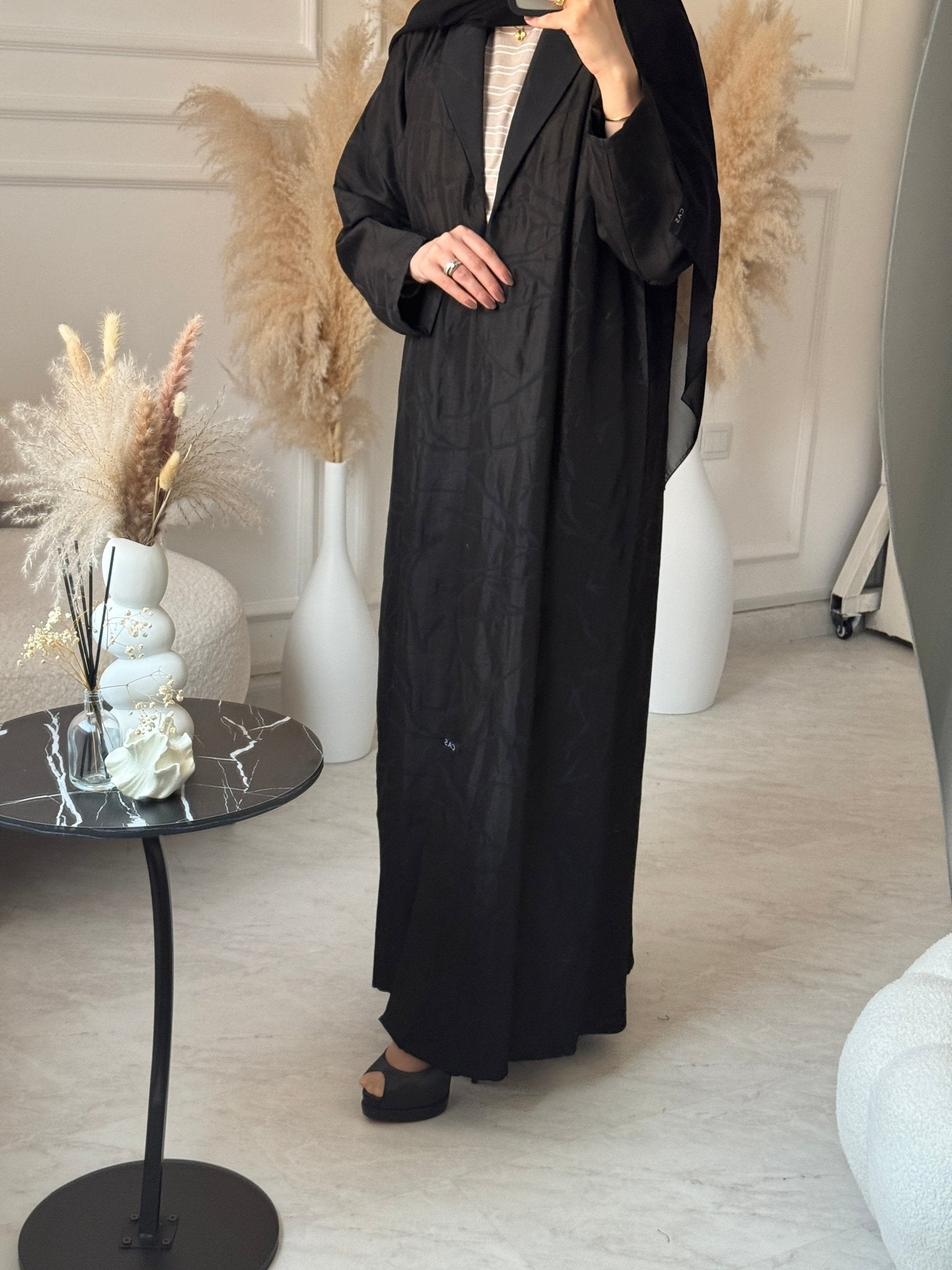 C 1073 Black Coat Abaya