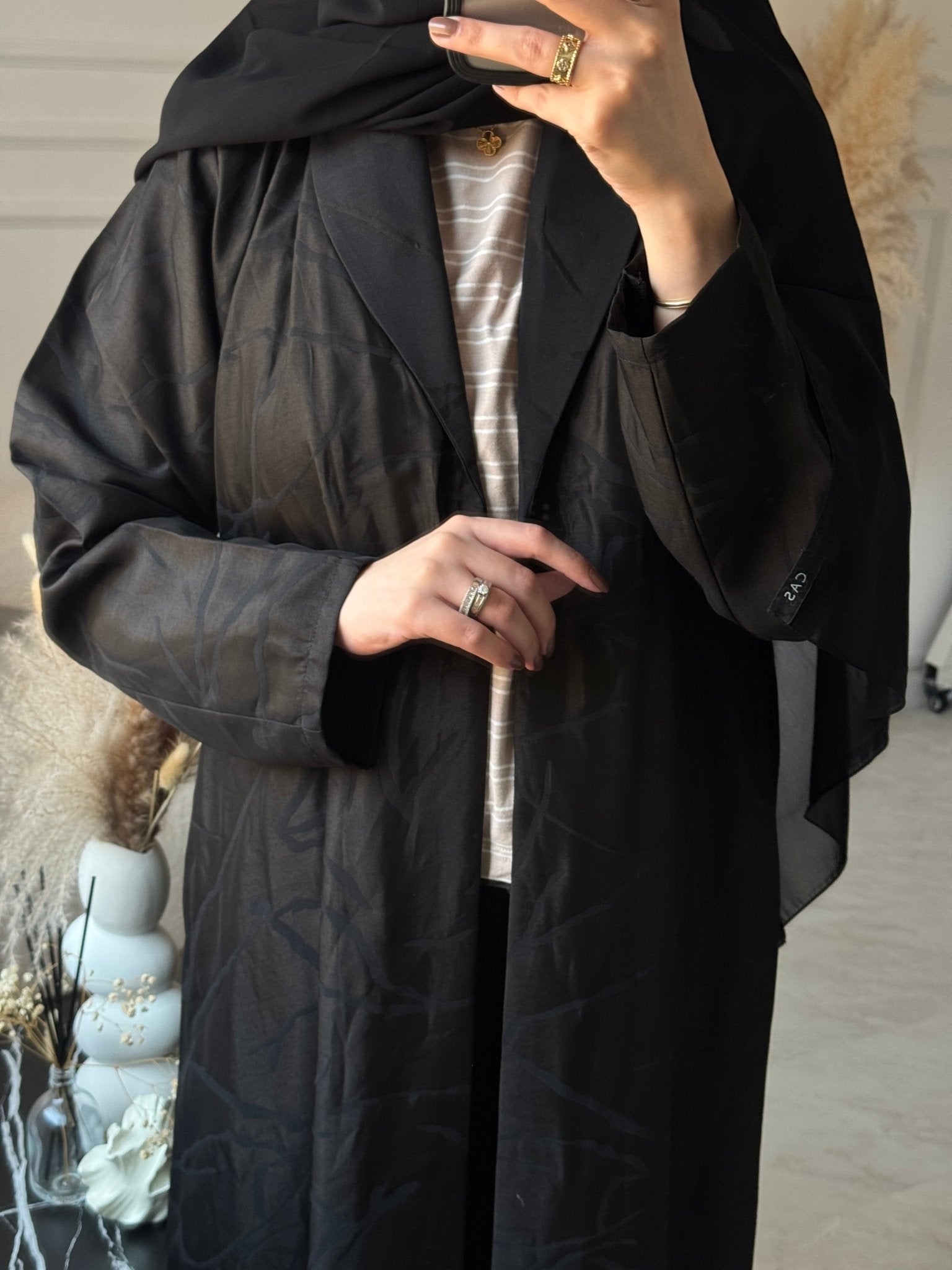 C 1073 Black Coat Abaya