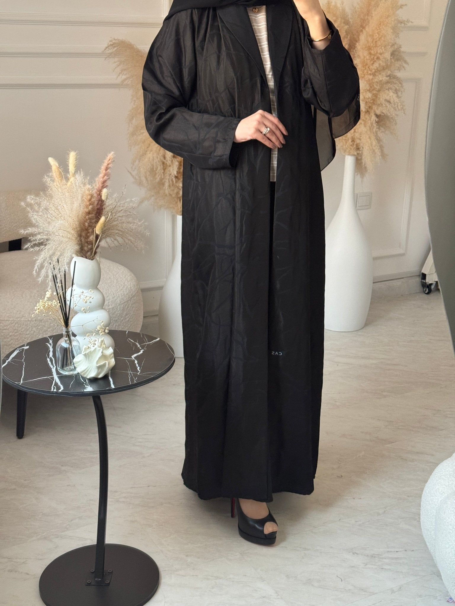 C 1073 Black Coat Abaya
