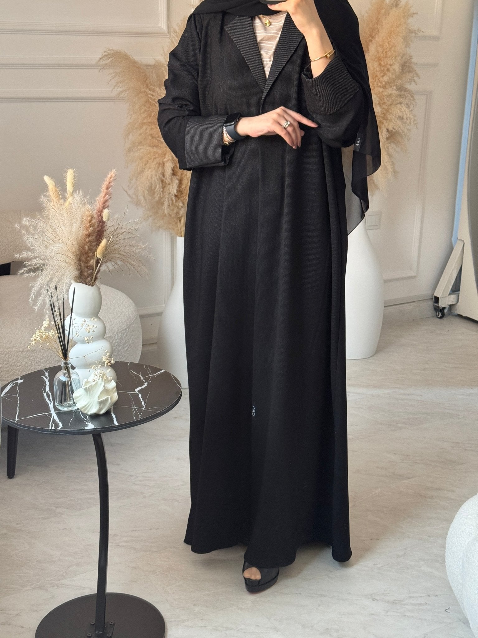 C 1074 Black Coat Abaya