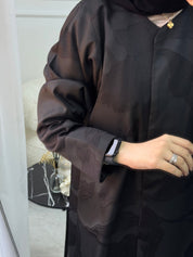 C 1080 Black Printed Abaya